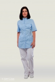 Блузон медицинский женский, короткий рукав, модель 5-856, цвет белый