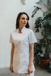 Блузон медицинский женский, короткий рукав, модель 5-172, цвет белый