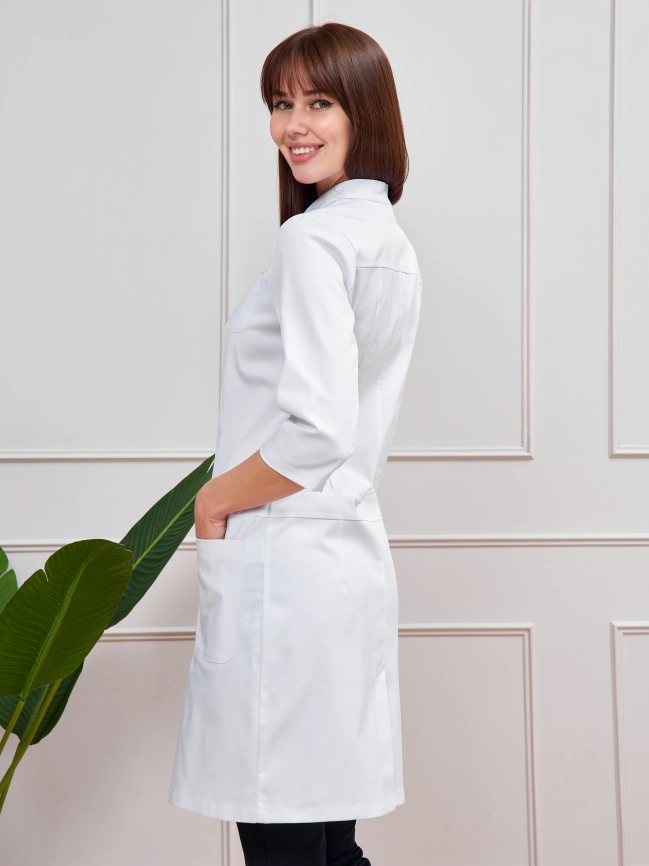 Блузон медицинский женский, короткий рукав, цвет белый, арт 3-510 фото 2