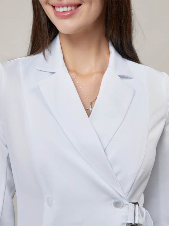 Блузон медицинский женский, длинный рукав, цвет белый, арт 5-85 фото 6