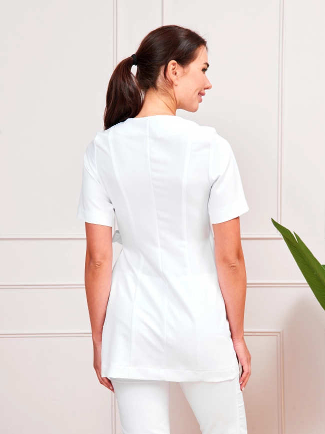 Блузон медицинский женский, короткий рукав, цвет белый, арт 5-248 фото 3