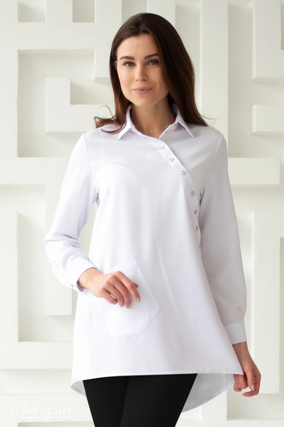 Блузон медицинский женский, длинный рукав, модель 5-801 фото 1