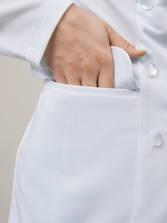 Блузон медицинский женский, длинный рукав, цвет белый, арт 5-85 фото 4