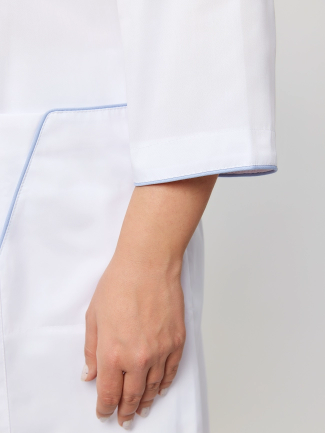 Халат медицинский женский, короткий рукав, цвет белый, арт 3-388к фото 7