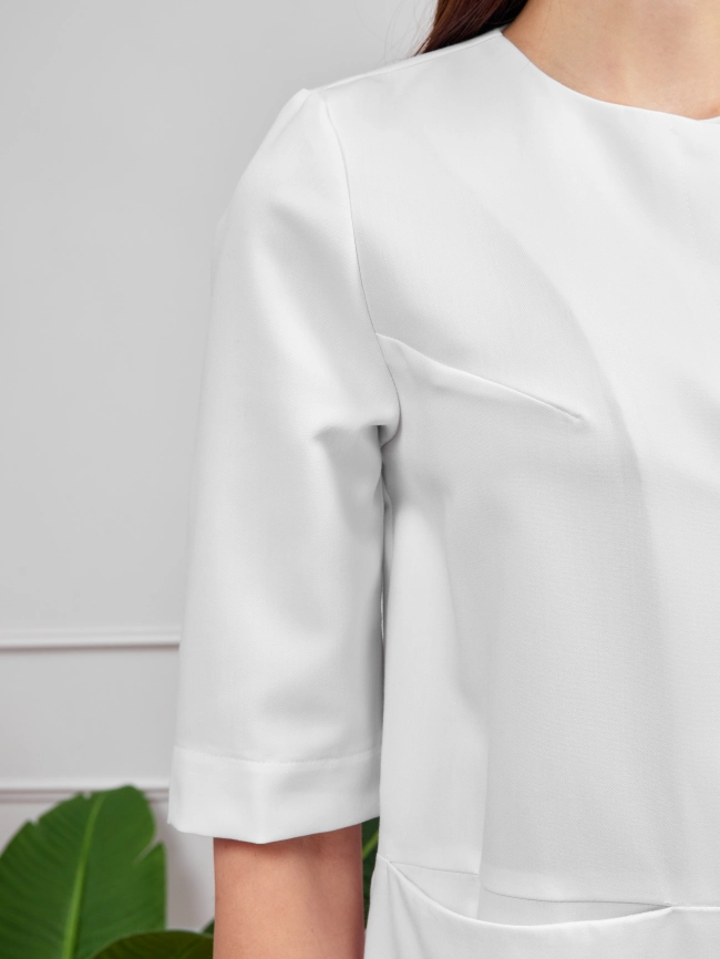 Халат медицинский женский, короткий рукав, цвет белый, арт 3-492 фото 6