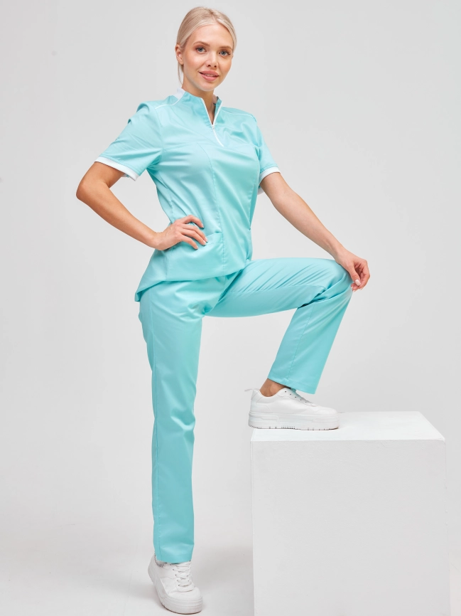 Блузон медицинский женский, арт 5-521, цвет тиффани фото 1