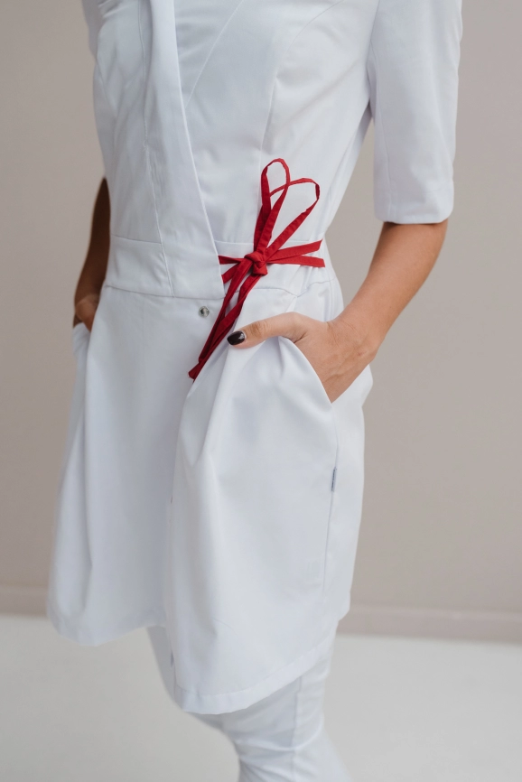 Халат медицинский женский, короткий рукав, модель 3-181 O фото 4