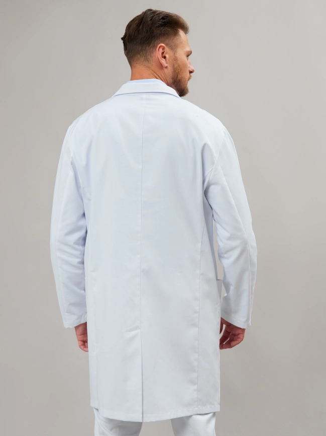 Халат медицинский мужской, длинный рукав, цвет белый, арт 4-384 фото 5