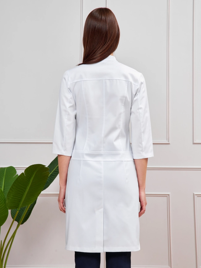 Блузон медицинский женский, короткий рукав, цвет белый, арт 3-510 фото 4