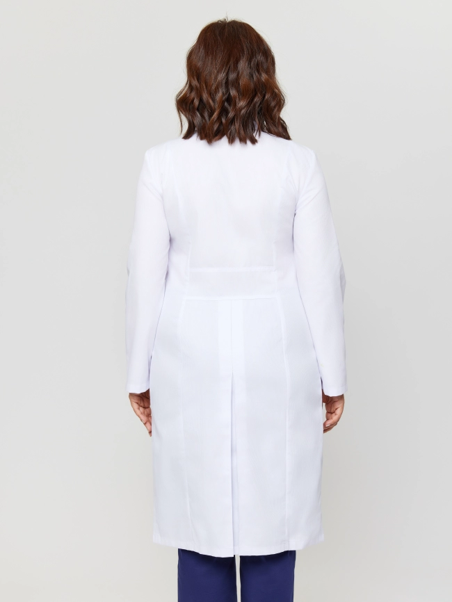Халат медицинский женский, длинный рукав, модель 1-284, цвет белый фото 7