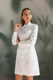 Халат медицинский женский, длинный рукав, цвет белый, арт 3-506