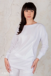 Блузон медицинский женский, длинный рукав, цвет белый, арт 5-361о