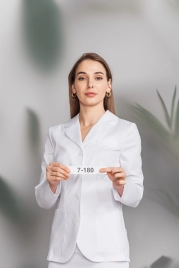 Блузон медицинский женский, длинный рукав, модель 7-180о, цвет белый