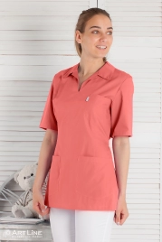 Блузон медицинский женский, короткий рукав, модель 5-307, цвет коралловый