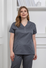 Блузон медицинский женский, короткий рукав, арт 5-520, серый