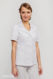 Блузон медицинский женский, короткий рукав, модель 7-309 о, цвет белый