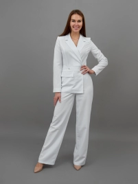 Комбинезон медицинский женский, длинный рукав, модель 1-722, цвет белый