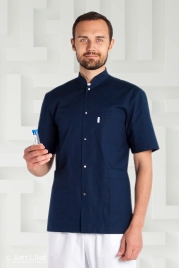 Блузон медицинский мужской, короткий рукав, модель 6-470, цвет тёмно-синий