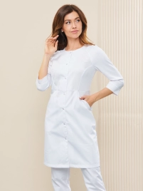 Халат медицинский женский, короткий рукав, модель 3-276о, цвет белый