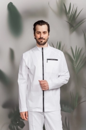 Блузон медицинский мужской, длинный рукав, модель 6-760, цвет белый