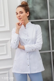 Блузон медицинский женский, длинный рукав, модель 5-802, цвет белый