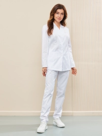 Блузон медицинский женский, длинный рукав, модель 5-663о цвет белый