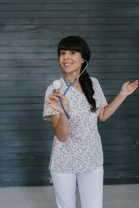 Блузон медицинский женский, короткий рукав, модель 7-475 фото 1
