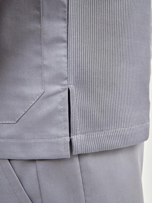 Блузон медицинский мужской, короткий рукав, цвет графит/серый, арт 6-725о фото 6