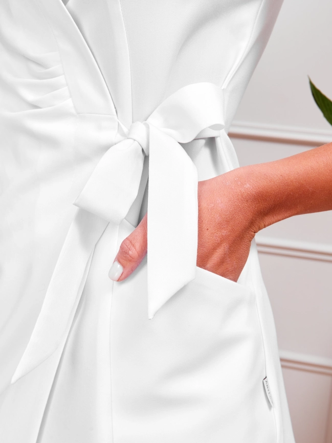 Блузон медицинский женский, короткий рукав, цвет белый, арт 5-248 фото 7