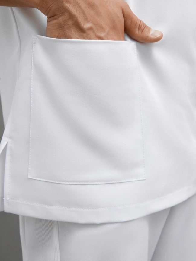 Блузон медицинский мужской, короткий рукав, цвет белый, арт 6-301 фото 5