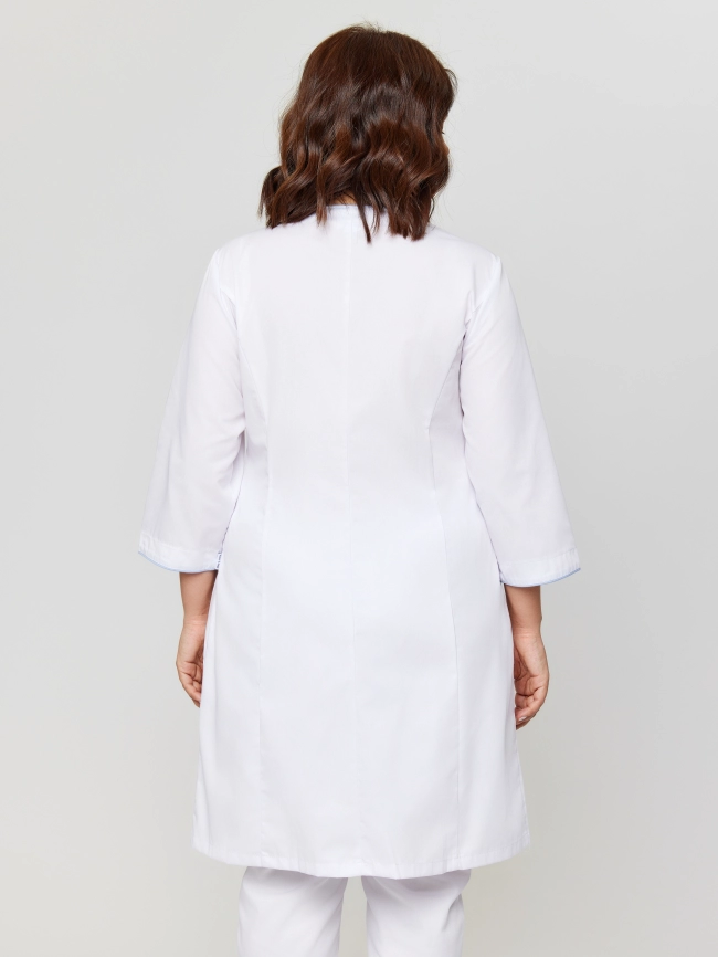 Халат медицинский женский, короткий рукав, модель 3-388к, цвет белый фото 4