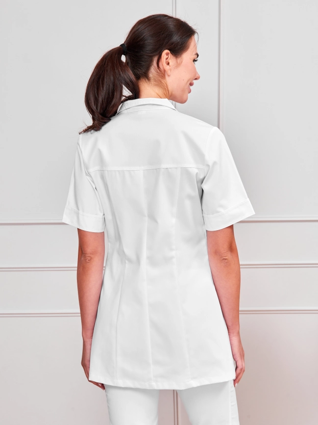 Блузон медицинский женский, короткий рукав, цвет белый, арт 5-227 фото 4