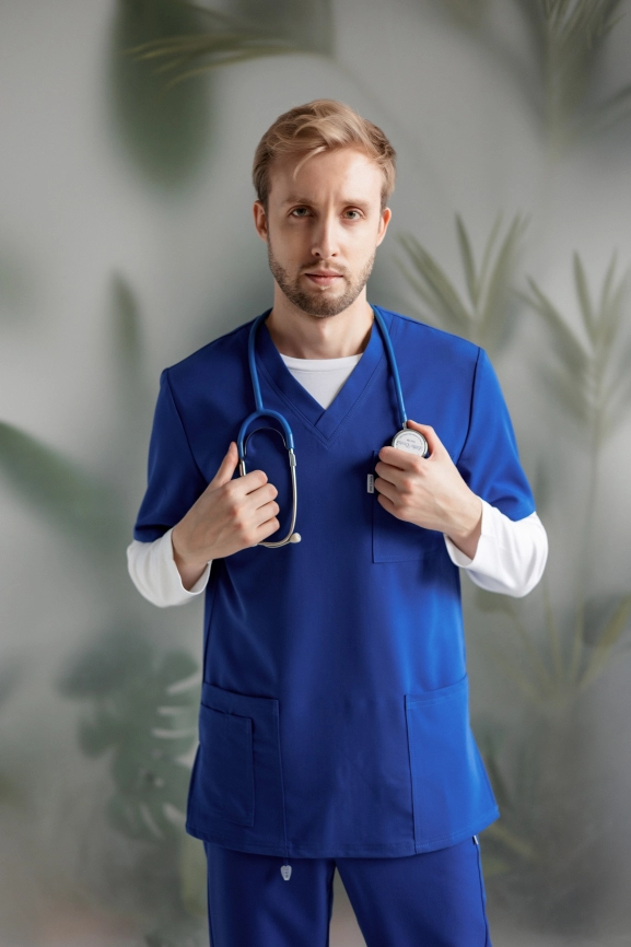 Блузон медицинский мужской, короткий рукав, модель 6-333 фото 1
