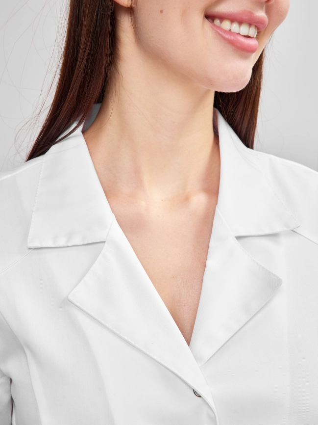 Халат медицинский женский, короткий рукав, цвет белый, арт 3-352 фото 5