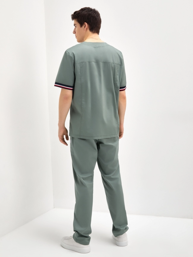 Блузон медицинский мужской, короткий рукав, модель 6-377, цвет хаки фото 4