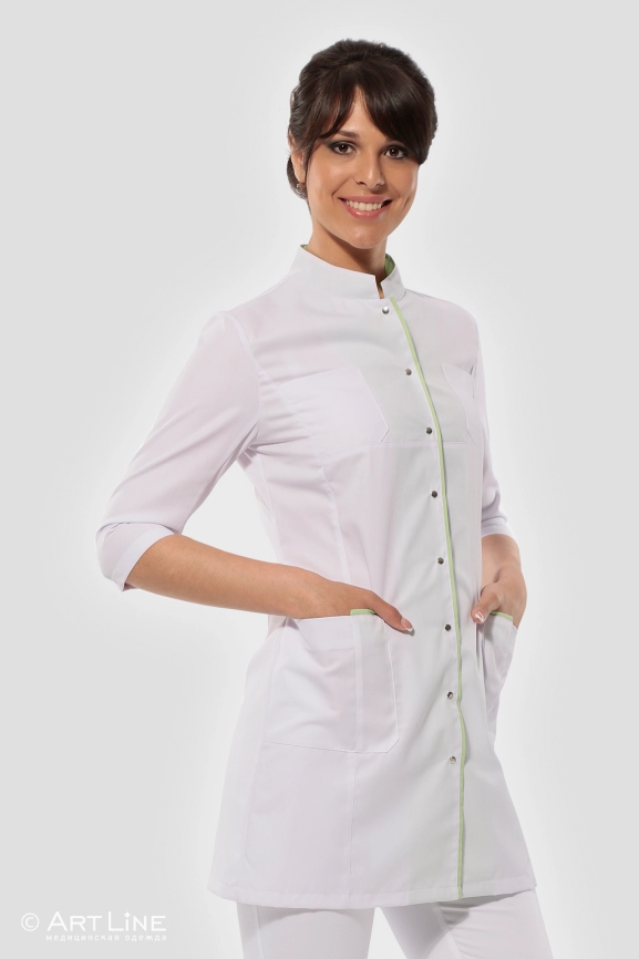 Женский медицинский халат, цвет белый, арт 3-244о фото 1