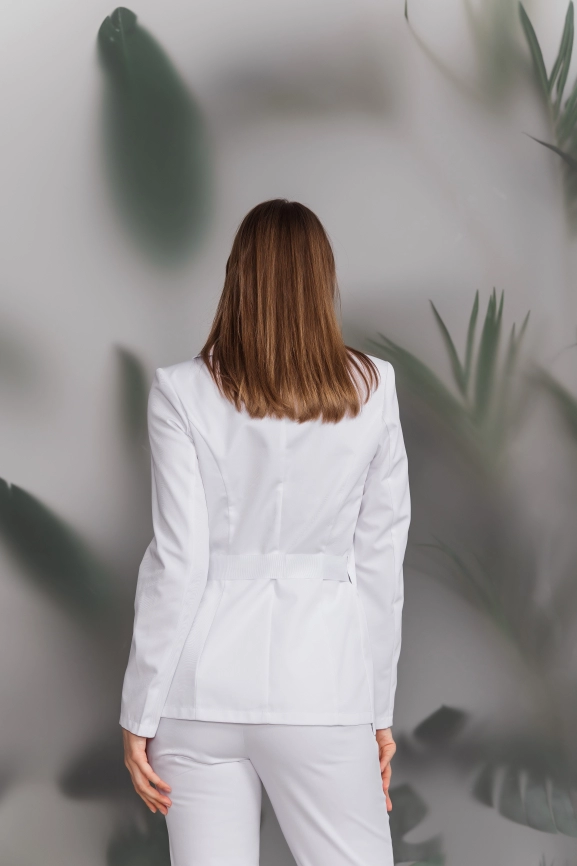 Блузон медицинский женский, длинный рукав, цвет белый, арт 7-812 фото 3