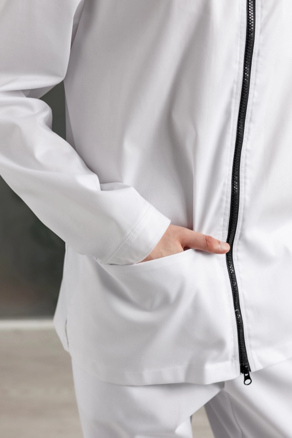 Блузон медицинский мужской, длинный рукав, цвет белый, арт 6-760 фото 5