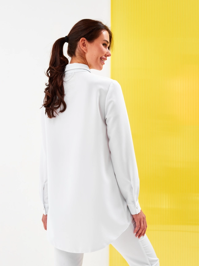 Блузон медицинский женский, длинный рукав, цвет белый, арт 5-801 фото 4