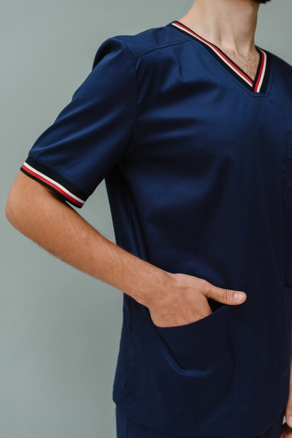Блузон медицинский мужской, короткий рукав, модель 6-377 фото 4